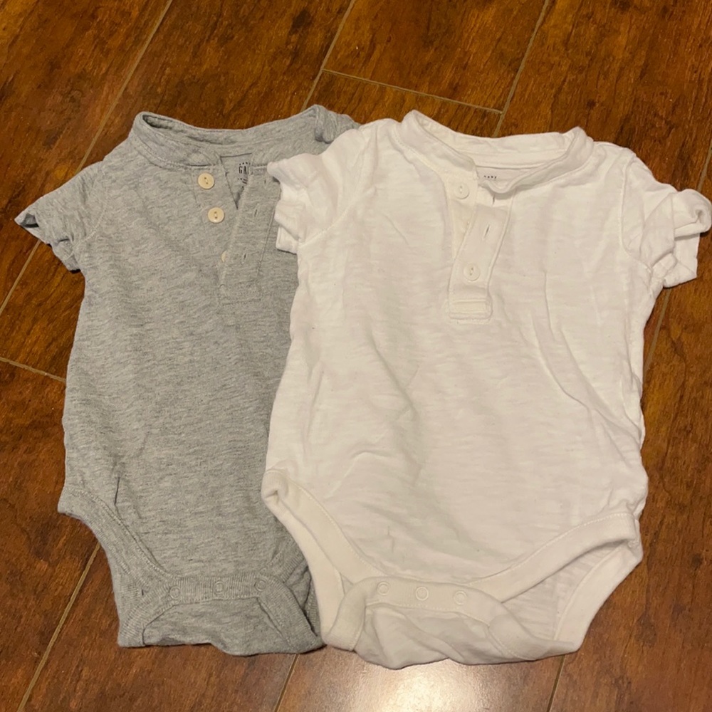 Baby Gap 3-6 Months Henley Onesies
